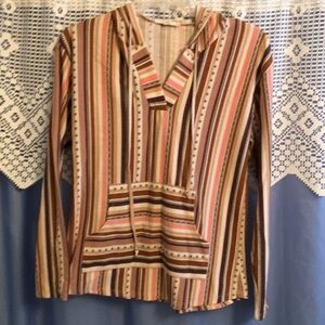 Striped Women's Hoodie in Earth Tones